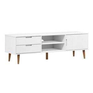 vidaXL Dulap TV &bdquo;MOLDE&rdquo; alb, 158x40x49 cm, lemn masiv de pin