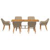 vidaXL Set de masă pentru grădină cu pernă 7 pcs Bej și maro poliratan