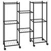 vidaXL Suport pentru flori cu roți, 83x25x83,5 cm, negru, fier