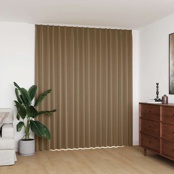 vidaXL Draperie opacă, gri taupe, 290 x 245 cm, cu c&acirc;rlige