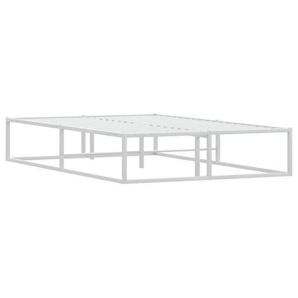 vidaXL Cadru pat fără saltea alb 120x200 cm metal