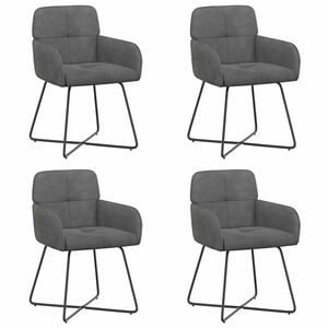 vidaXL Scaune de dining 4 buc. Catifea Gri &icirc;nchis 59 x 56,5 x 86 cm