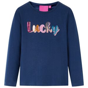 vidaXL Tricou de copii cu m&acirc;neci lungi, bleumarin 104