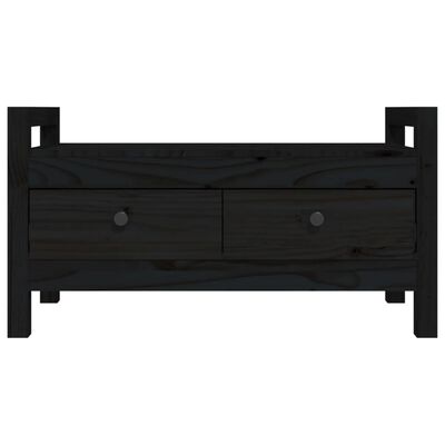 vidaXL Bancă de hol, negru, 80x40x43 cm, lemn masiv pin