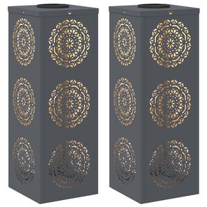 vidaXL Lumină LED Solară pentru Alei 2 buc. Alb cald 18 x 18 x 50 cm
