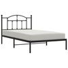 vidaXL Cadru de pat din metal cu tăblie, negru, 107x203 cm