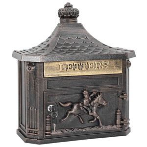 vidaXL Cutie Poștală Montată pe Perete cu ușă Bronz 40,5 x 16 x 45 cm