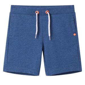 vidaXL Pantaloni scurți pentru copii cu șnur, albastru melanj &icirc;nchis, 116