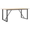 vidaXL Masă de bucătărie, cadru O, 180x90x75cm lemn masiv pin și Oţel
