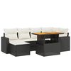 vidaXL Set canapele de grădină cu perne, 7 piese, negru, poliratan