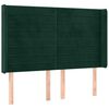 vidaXL Tăblie pat cu aripioare verde &icirc;nchis 147x16x118/128 cm catifea