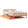 vidaXL Cadru de pat fără saltea, maro ceruit 150x200 cm lemn masiv pin