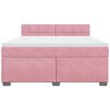 vidaXL Pat box spring cu saltea, roz, 180x200 cm, catifea