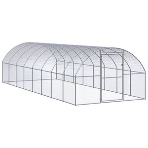 vidaXL Coteț de găini pentru exterior, 3x8x2 m, oțel zincat