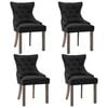 vidaXL Scaune de bucătărie, 4 buc., negru, material textil