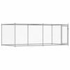 vidaXL Cușcă pentru c&acirc;ini cu ușă, gri, 4x2x1,5 m, oțel galvanizat