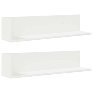 vidaXL Rafturi de perete, 2 buc., alb, 75x16,5x16,5 cm, lemn prelucrat
