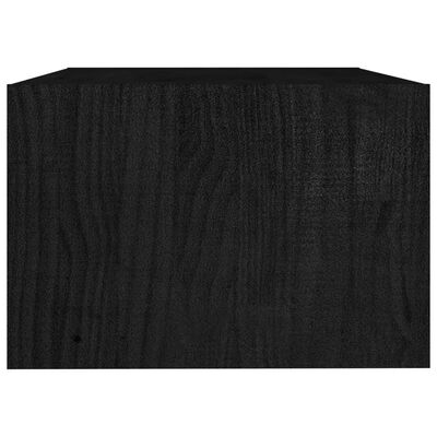 vidaXL Măsuță de cafea, negru, 75x50x33,5 cm, lemn masiv de pin
