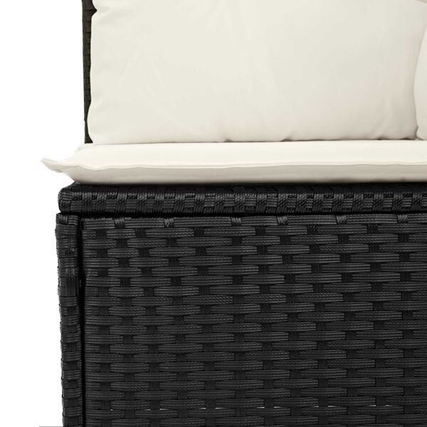 vidaXL Set de canapele pentru grădină cu pernă 5 pcs Negru Rattan poli