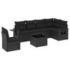 vidaXL Set canapele de grădină cu perne, 7 piese, negru, poliratan