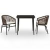 vidaXL Set de mobilier pentru grădină, 3 piese, maro