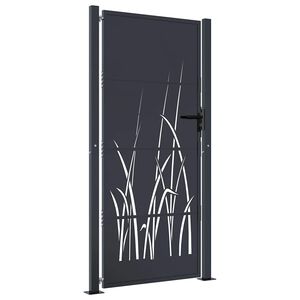 vidaXL Poartă de grădină antracit 100x175 cm oțel model iarbă