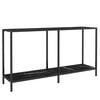 vidaXL Masă consolă, negru, 140x35x75,5 cm, sticlă securizată