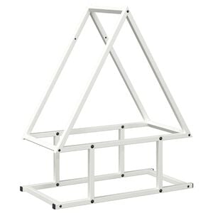 vidaXL Suport pentru lemne de foc alb 50x25x60 cm Oțel laminat la rece