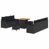 vidaXL Set de canapele pentru grădină cu pernă 10 pcs Negru
