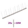 vidaXL Set bandă cu țepi antipăsări cu 4 r&acirc;nduri, 20 buc., oțel, 10 m