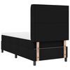 vidaXL Pat cu arcuri cu saltea cu headboard Negru 80 x 200 cm țesătură