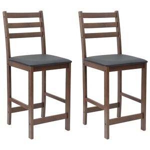 vidaXL Scaune de dining 2 buc. Lemn Solid de Cauciuc Maro deschis