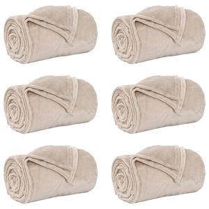 vidaXL Pături de aruncat 6 buc. Bej 220 x 240 cm 8.23 kg Molton