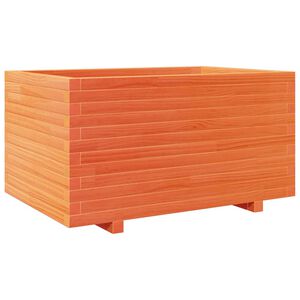 vidaXL Jardinieră grădină, maro ceruit, 90x60x49,5 cm, lemn masiv pin