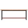 vidaXL Banc de lucru 220x55x81,5 cm, lemn masiv de fag și metal