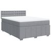 vidaXL Pat box spring cu saltea, gri deschis, 140x190 cm, textil