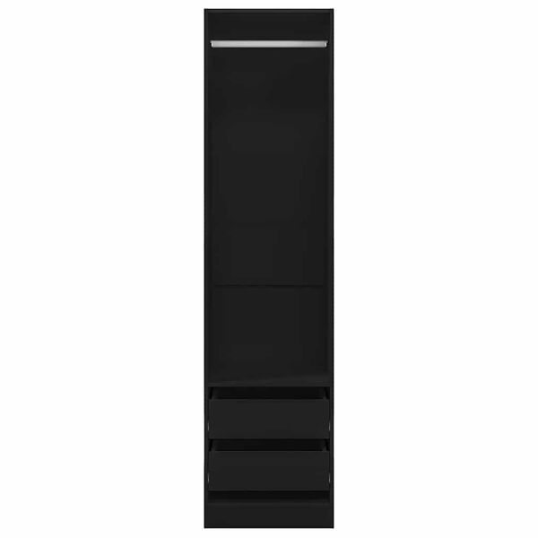 vidaXL Șifonier cu sertare, negru, 50x50x200 cm, lemn prelucrat