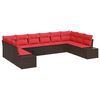 vidaXL Set de canapele pentru grădină cu pernă 10 pcs Maro poliratan
