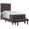 vidaXL Pat cu arcuri cu headboard Maro &icirc;nchis 100 x 200 cm țesătură