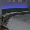 vidaXL Tăblie de pat cu LED, verde închis, 200x5x78/88 cm, catifea