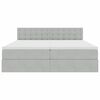 vidaXL Pat cu storage cu saltea cu headboard Gri deschis 100 x 200 cm