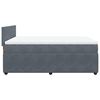 vidaXL Pat box spring cu saltea, gri &icirc;nchis, 140x200 cm, catifea
