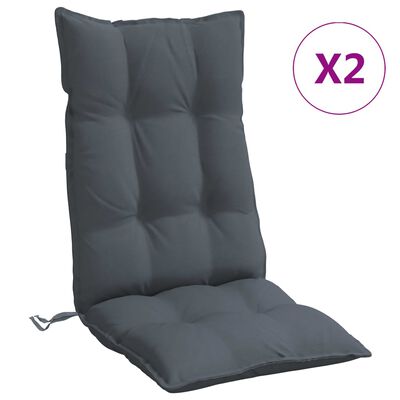 vidaXL Perne scaun cu spătar înalt 2 buc, antracit, țesătură Oxford