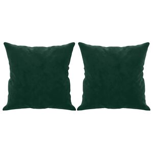 vidaXL Perne decorative, 2 buc., verde &icirc;nchis, 40x40 cm, catifea