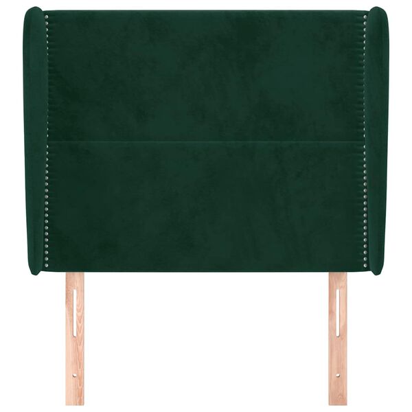 vidaXL Tăblie pat cu aripioare verde &icirc;nchis 93x23x118/128 cm catifea
