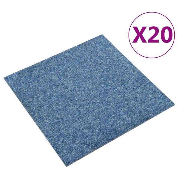 vidaXL Covor 20 pcs albastru 50 x 50 cm 100% polipropilenă