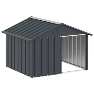 vidaXL Casă pentru c&acirc;ini antracit 116,5x103x81,5 cm oțel galvanizat