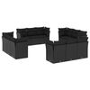 vidaXL Set canapele de grădină, 12 piese, cu perne, negru, poliratan