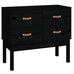 vidaXL Dulap consolă, Negru, 90x40x78 cm, lemn masiv de pin