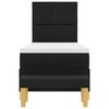 vidaXL Pat cu arcuri cu saltea cu headboard Negru 80 x 200 cm țesătură